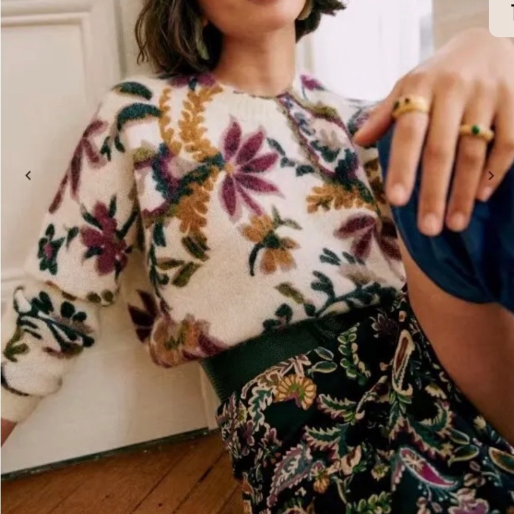 Sezane floral sweater